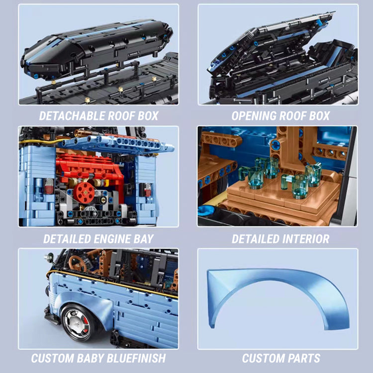 Widebody Satin Blue Campervan 3298pcs - ENBRIC