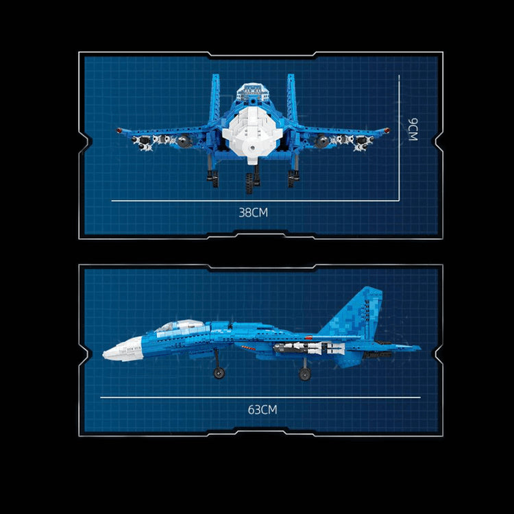 The 63cm Su-35 Fighter 1529pcs - ENBRIC