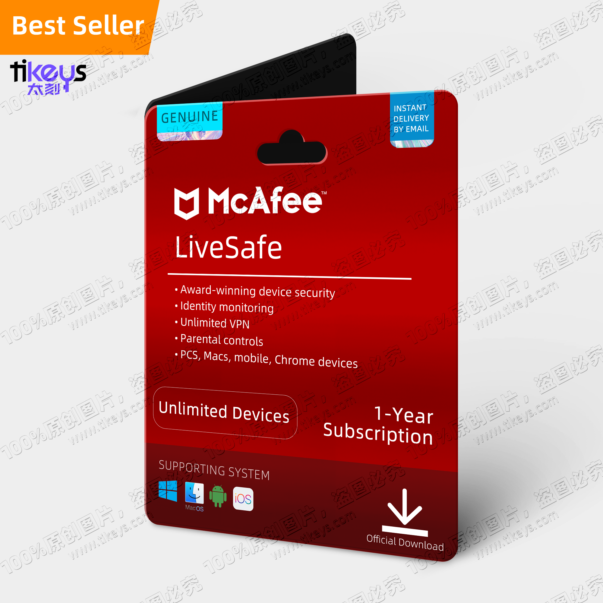 24/7 Online McAfee LiveSafe Bind Key Unlimited Devices Genuine Global License 2024 Privacy Protection
