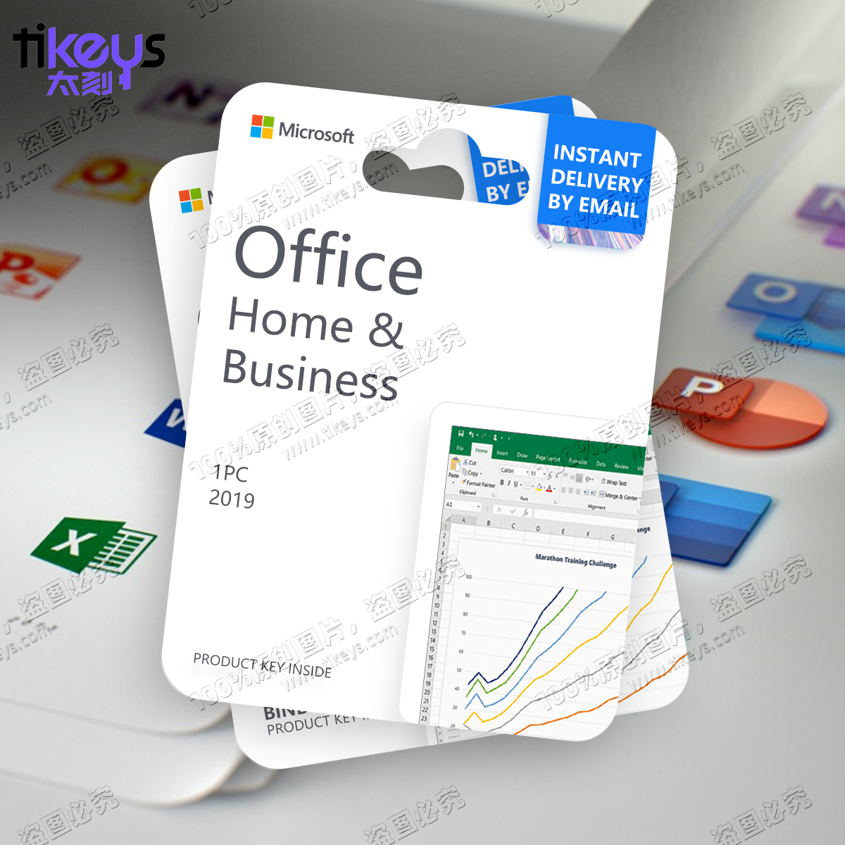 24/7 Online Ms Office 2019 Home and Business Key Retail User PP Genuine Retail License Code 100% Online Activation Lifetime