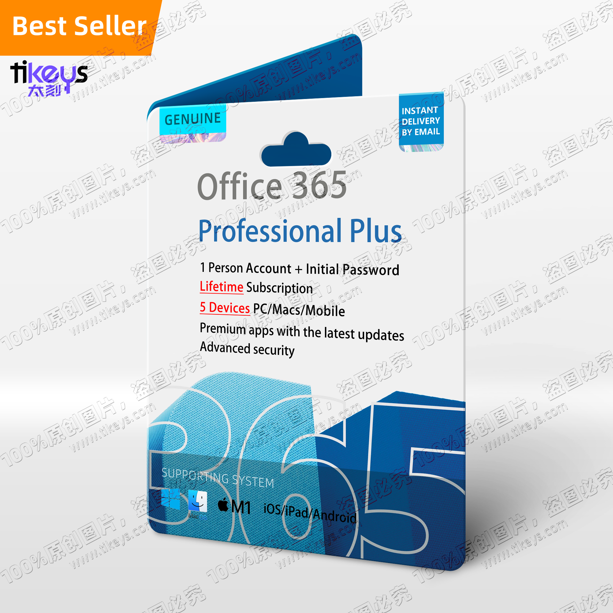24/7 Online Office 365 Pro Plus 5 PC/Mac Account+Password Lifetime License Key 100% Online Activation