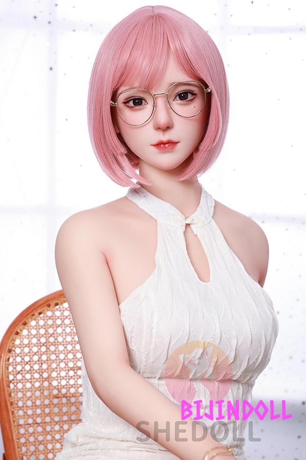 SHEDOLL 158cm C-cup Silicone Head Glasses Beautiful Gal Sex Doll Adult Doll Cute Life Size Dutch Wife
