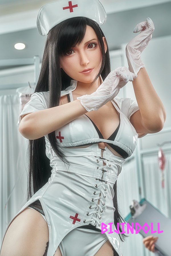 167cm D-cup gamelady head No.03 & No.04 Silicone 2 big breasted beautiful nurses real doll nurse porn role play