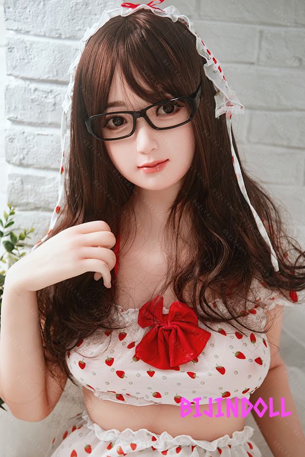 Bezlya 蝶豆 155cmM F-cup Silicone Head Super Erotic Real Life Doll Adult with Glasses Having Sex