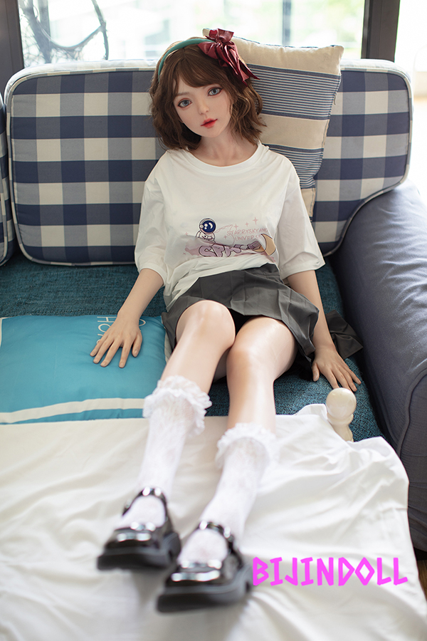 JXDOLL 148cm C-Cup Silicone Cute Adult Doll Beautiful Realistic Flat Chest Dutch Wife Wine Opener Erotic Doll
