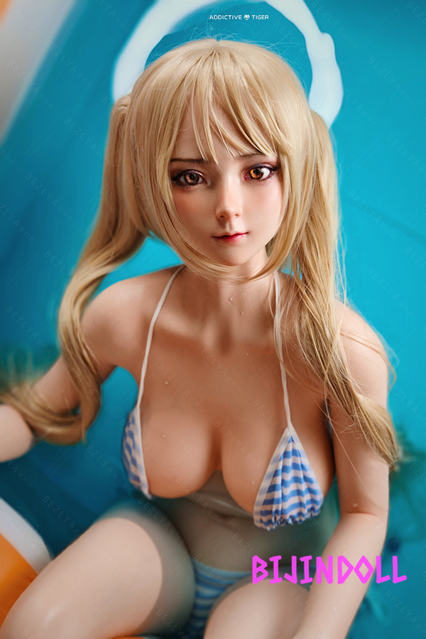 Bezlya 茉莉 149cm C-cup Silicone Blonde Twintail Real Sex Doll Gal Life-Size Doll Real Beautiful Sexy Dutch Wife