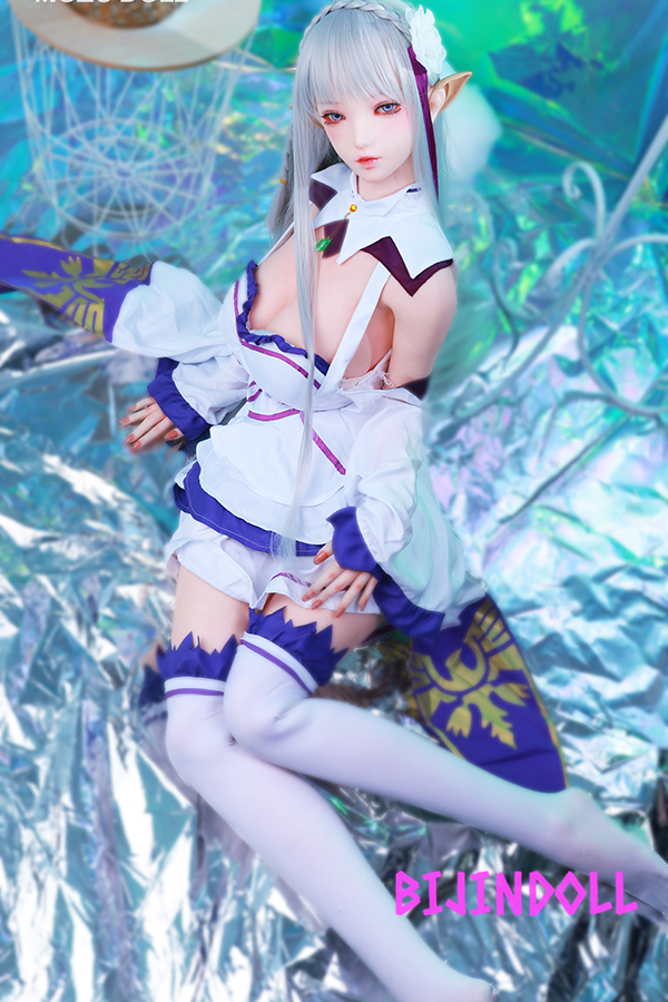 mozudoll 163cm H-cup TPE Emilia Sex Dolls anime Re:Zero cosplay dutchwife silver-haired half-elf sex doll