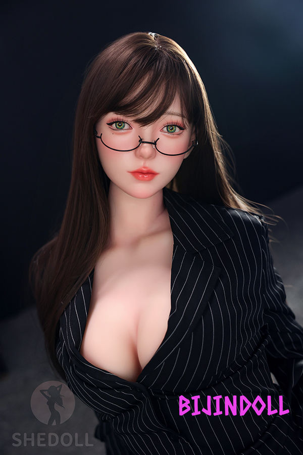 SHEDOLL 158cm C-cup Silicon head + TPE material body Real beauty office lady love doll Adult charm SEX