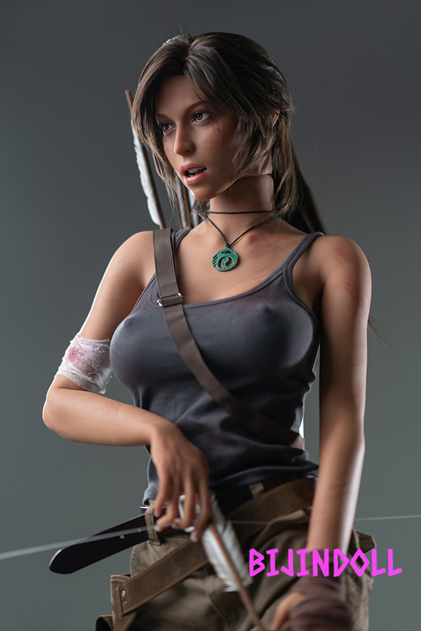 166cm E-cup gamelady head No.20 silicone Lara Croft love doll movable mouth SEX blowjob oral sex