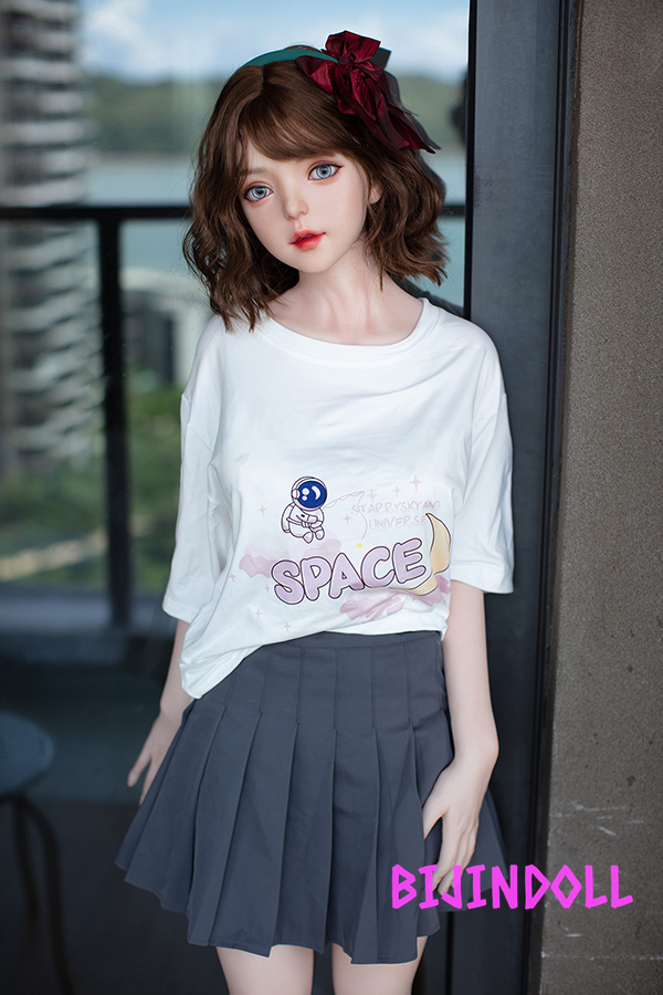 JXDOLL 148cm C-Cup Silicone Cute Adult Doll Beautiful Realistic Flat Chest Dutch Wife Wine Opener Erotic Doll
