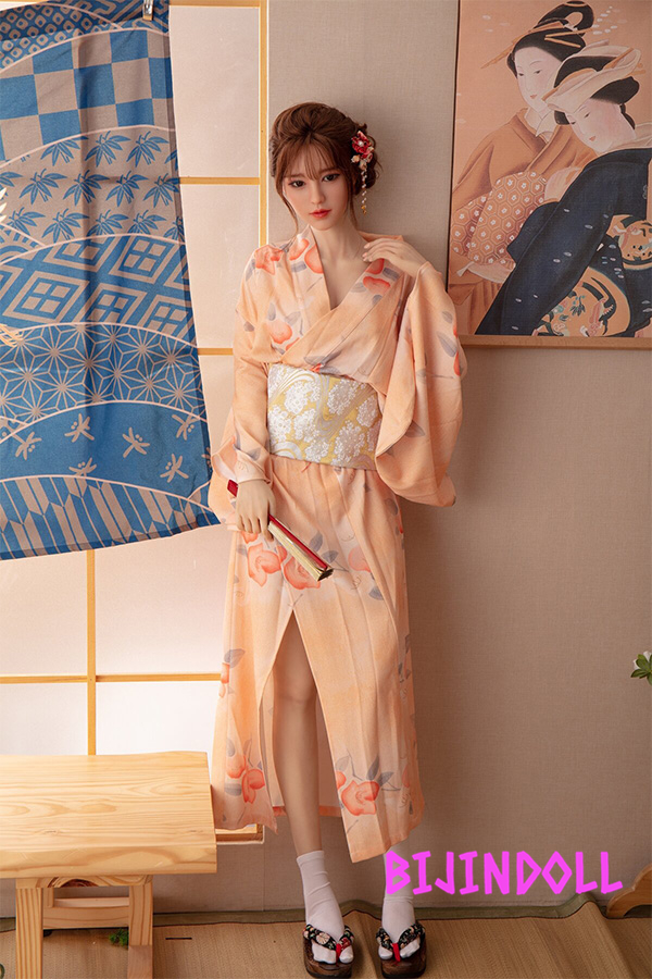 JXDOLL 170cm D-cup silicone head glossy skin adult love doll yukata SEX kimono adult doll r18
