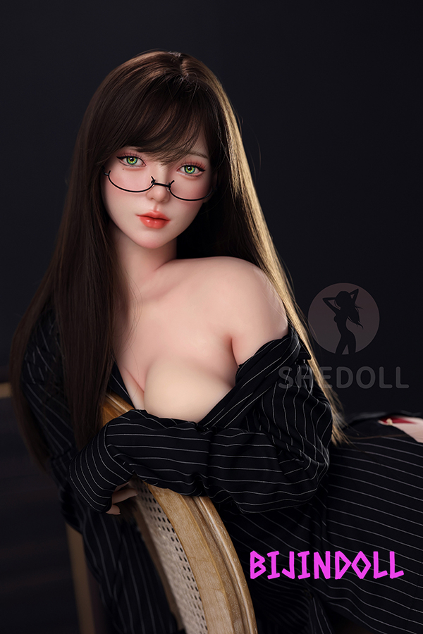 SHEDOLL 158cm C-cup Silicon head + TPE material body Real beauty office lady love doll Adult charm SEX