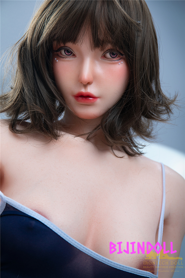 Irontechdoll 168cm B-Cup Silicone black hair short real Asian love doll beauty