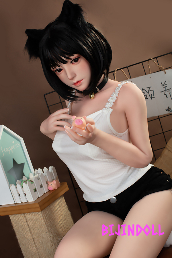 FUDOLL#2 148cm D-cup Silicone head cute cat ear beautiful sex doll lifelike sexdoll for sale