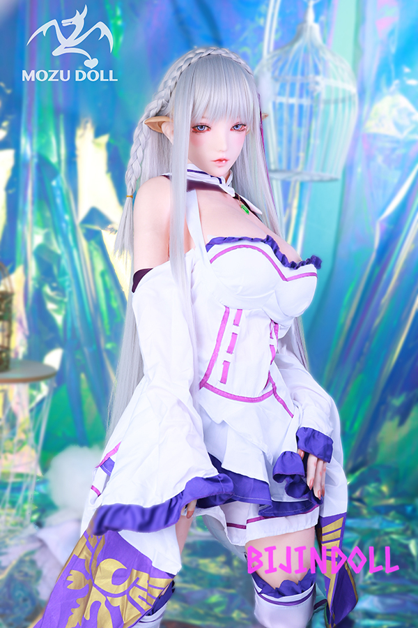 mozudoll 163cm H-cup TPE Emilia Sex Dolls anime Re:Zero cosplay dutchwife silver-haired half-elf sex doll