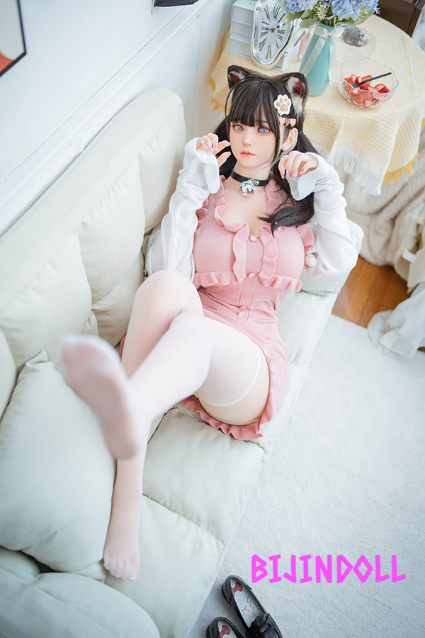 Bezlya2.2 Fengling 155cmM F-cup Silicone Head Cute Beauty Sex Doll Cat Ear Beautiful Ecchi Doll Life Size Realistic Dutch Wife