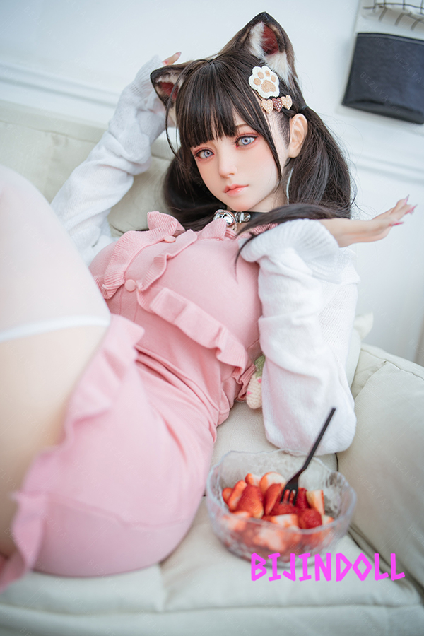 Bezlya2.2 Fengling 155cmM F-cup Silicone Head Cute Beauty Sex Doll Cat Ear Beautiful Ecchi Doll Life Size Realistic Dutch Wife