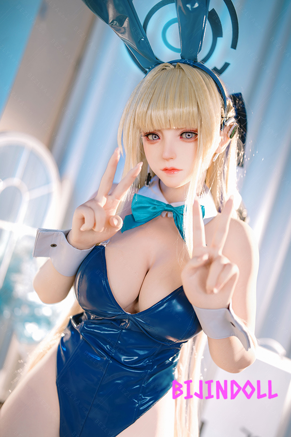 Bezlya2.2 Fengling 155cmM F-cup Silicone Head Toki bunny Sex Dolls Blue Archive Cos Doll Life Size Realistic Dutch Wife