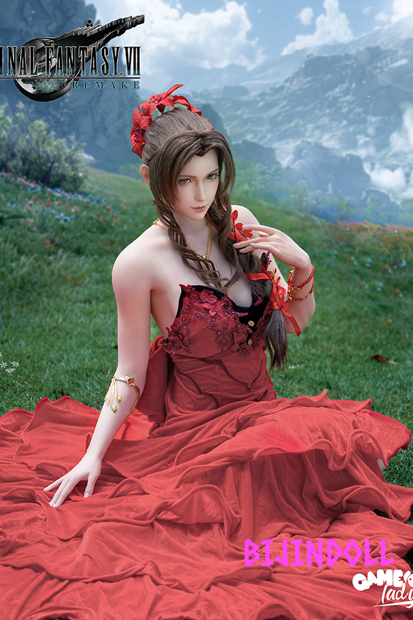 Aerith Red Dress Sex Dolls Fantasy VII 168cm E-cup gamelady No.04 silicone Life-size movable figure realistic cosplay doll