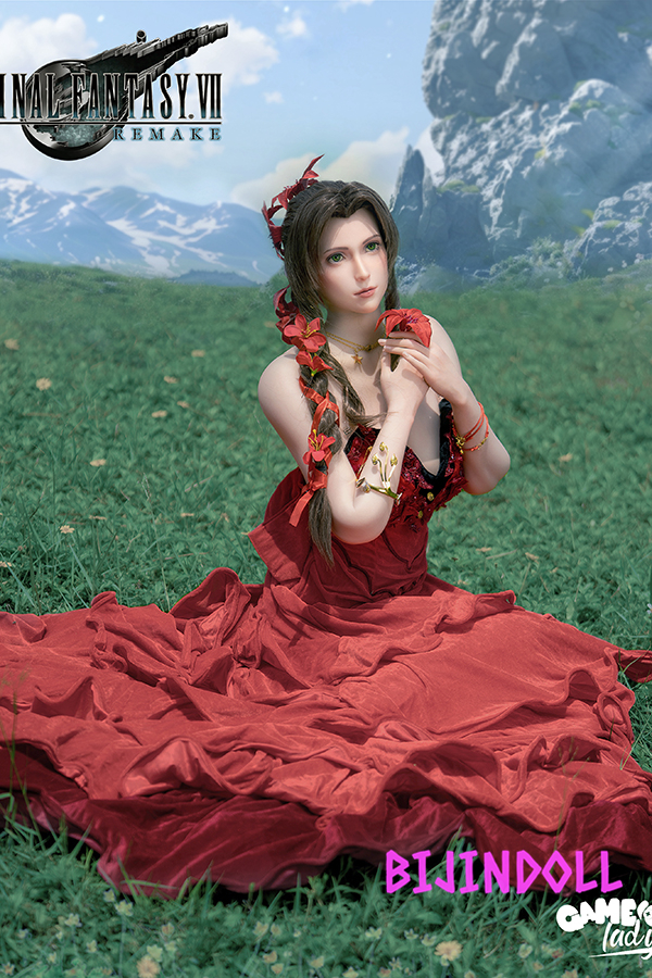 Aerith Red Dress Sex Dolls Fantasy VII 168cm E-cup gamelady No.04 silicone Life-size movable figure realistic cosplay doll