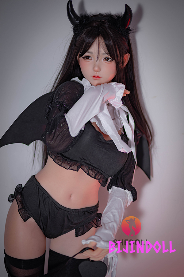 SHEDOLL 148cm D-cup Silicone Head Cute love doll erotic life-size sex doll little devil real sex doll