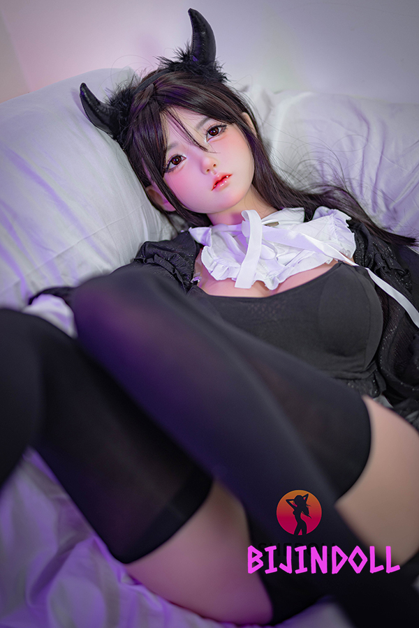 SHEDOLL 148cm D-cup Silicone Head Cute love doll erotic life-size sex doll little devil real sex doll