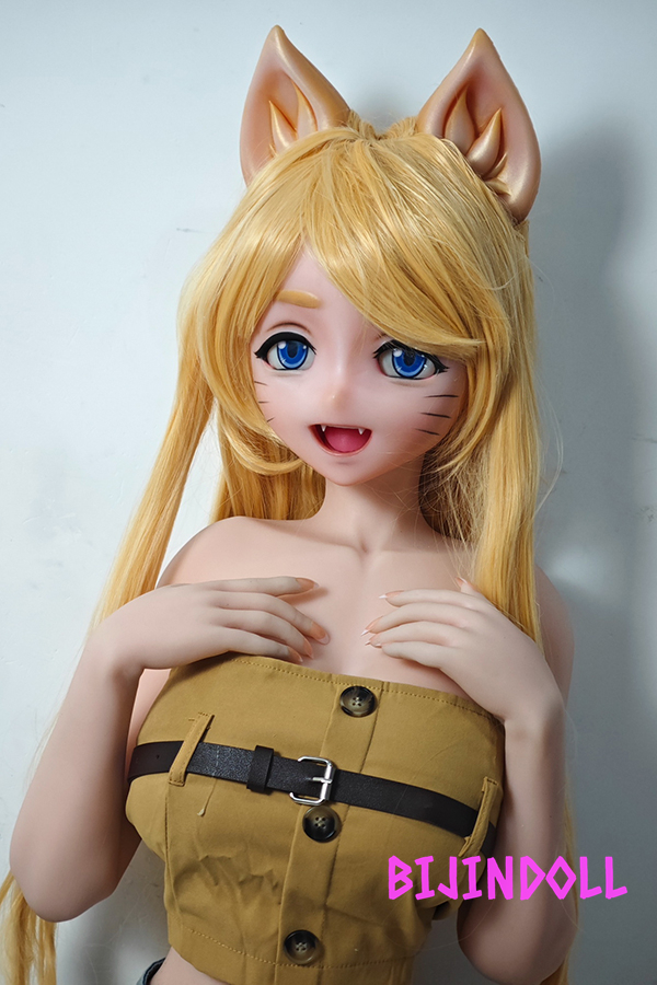ElsaBabe-AHR007 148cm silicone anime cat sex dolls catwoman Big breasts Blonde Cat ears Dutch wife