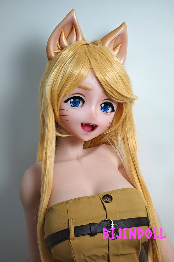 ElsaBabe-AHR007 148cm silicone anime cat sex dolls catwoman Big breasts Blonde Cat ears Dutch wife