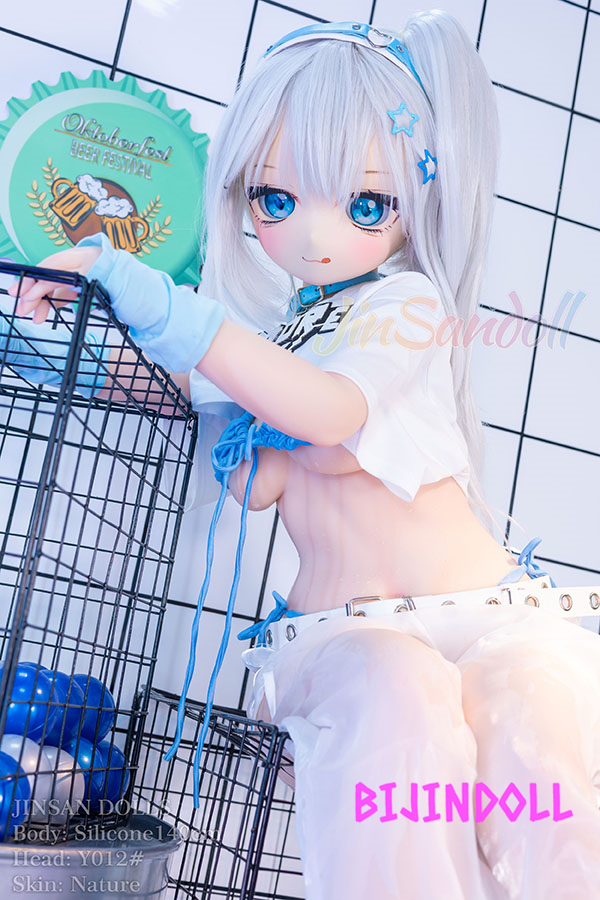 WMDoll#Y012 140cm C-cup PVC Head Anime Erotic Sex Doll White hair anime girl