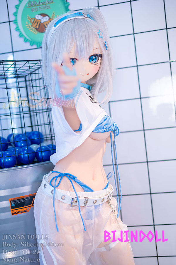 WMDoll#Y012 140cm C-cup PVC Head Anime Erotic Sex Doll White hair anime girl