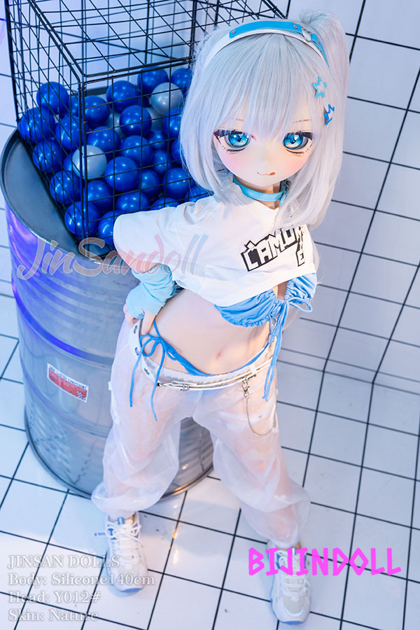 WMDoll#Y012 140cm C-cup PVC Head Anime Erotic Sex Doll White hair anime girl