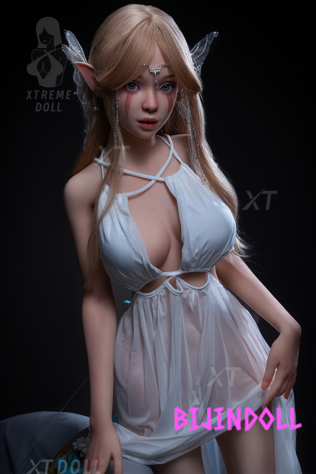 XTDOLL 157cm E-cup Silicone Head TPE Body Love Doll Faye Head #XT-1-B With Elf Ears