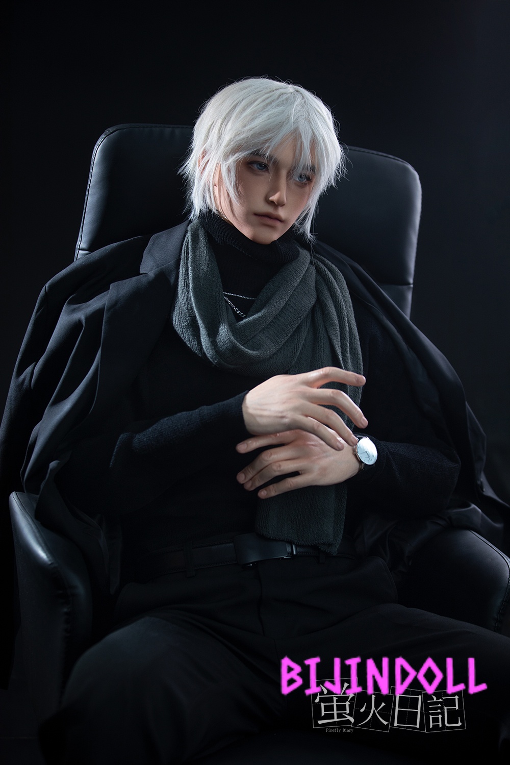 Firefly Diary 176cm Male Silicone Love Doll JiangLing Gray Hair Handsome