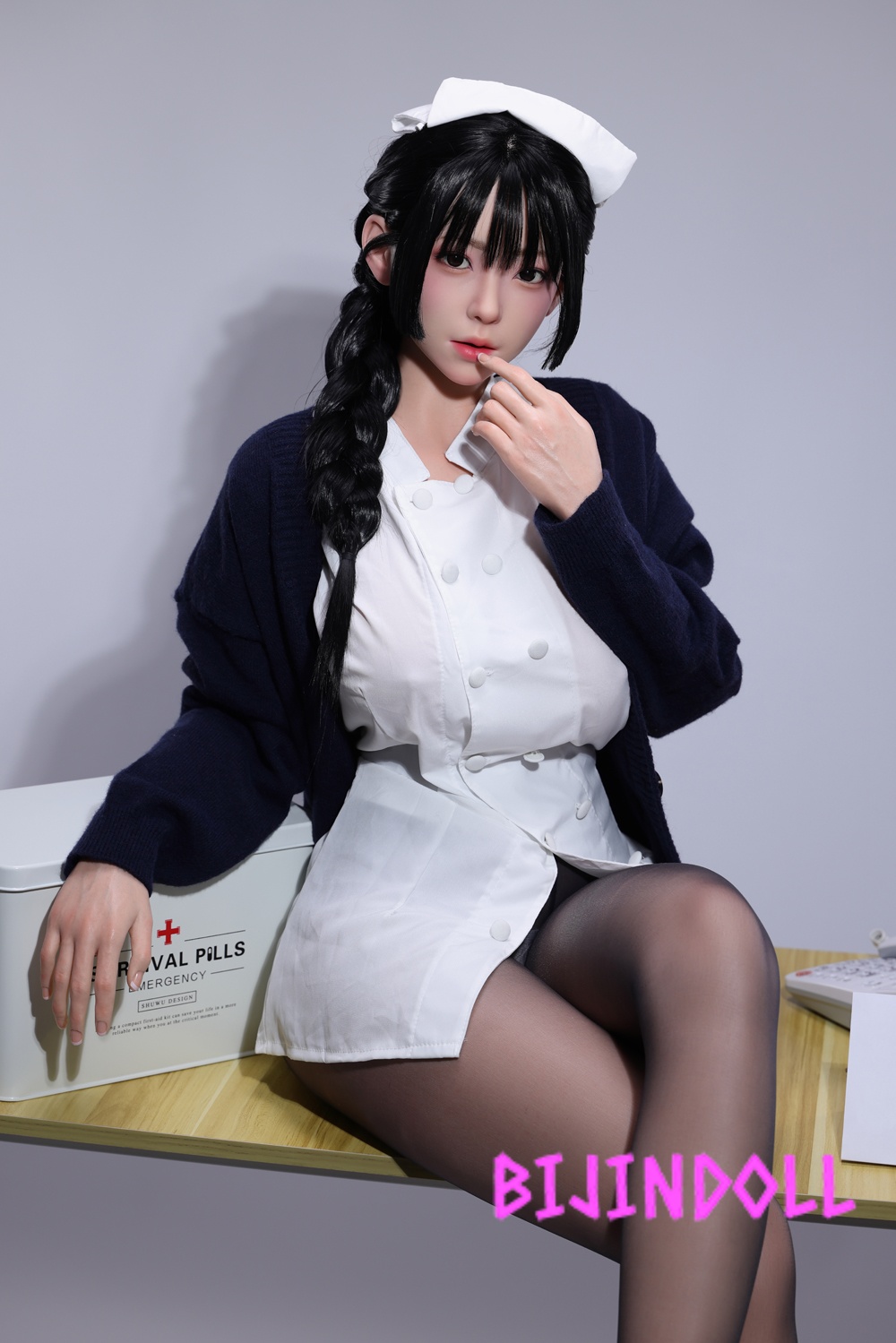 FUDOLL 166cm E-cup Silicone Sex Doll Qin Xingran Real Skin Texture With ROS Nurse