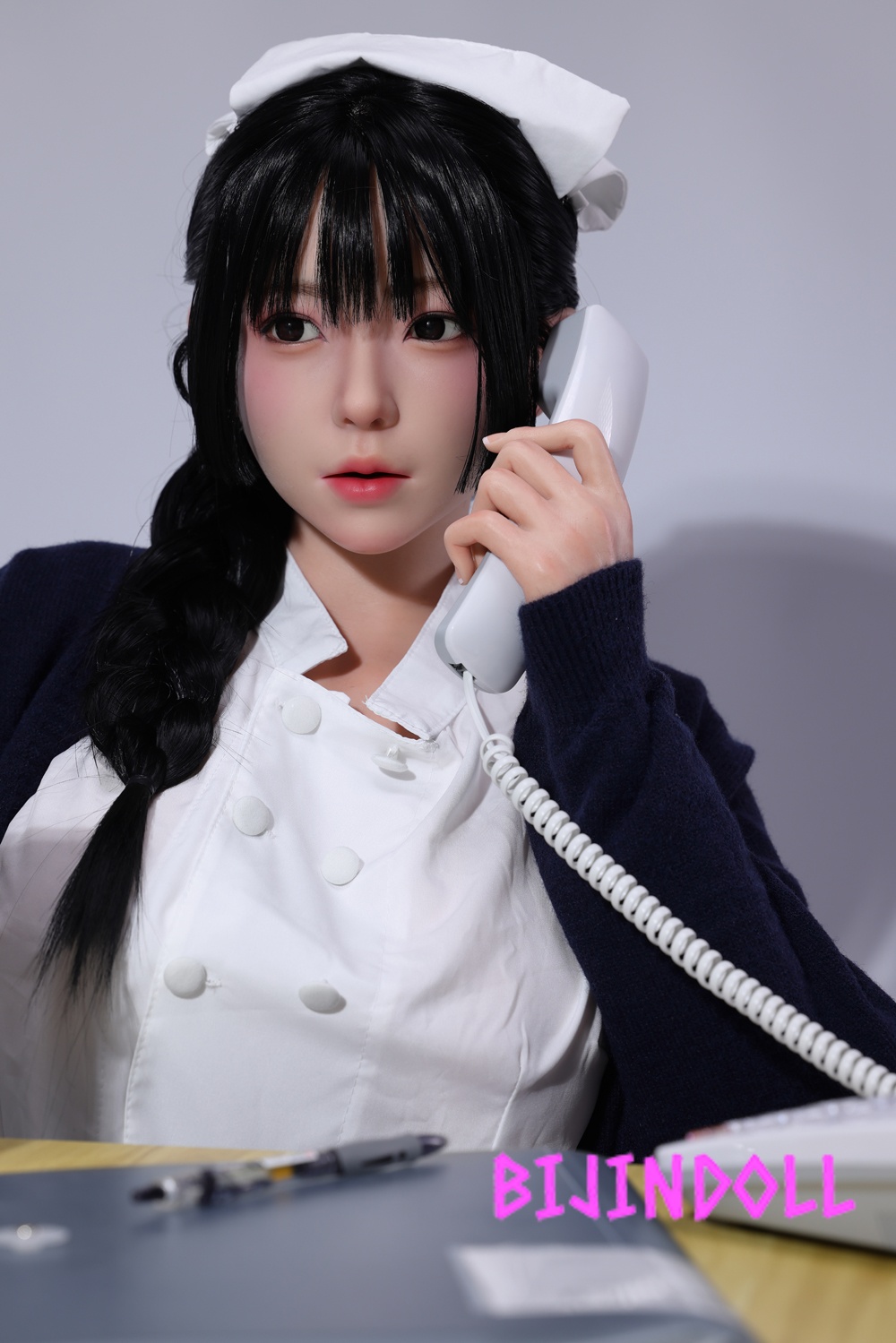 FUDOLL 166cm E-cup Silicone Sex Doll Qin Xingran Real Skin Texture With ROS Nurse