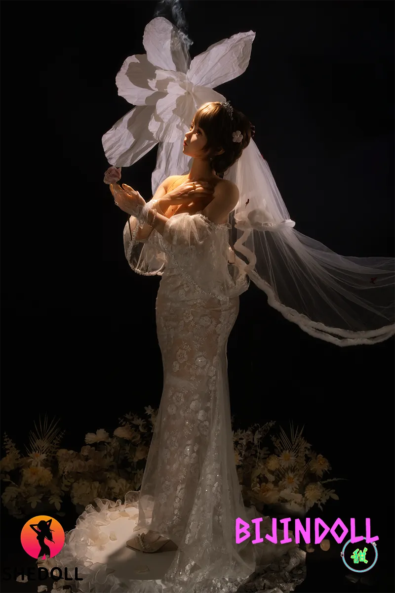 SHEDOLL 156cm E-cup Silicone Sex Doll Duoduo Wedding Dress