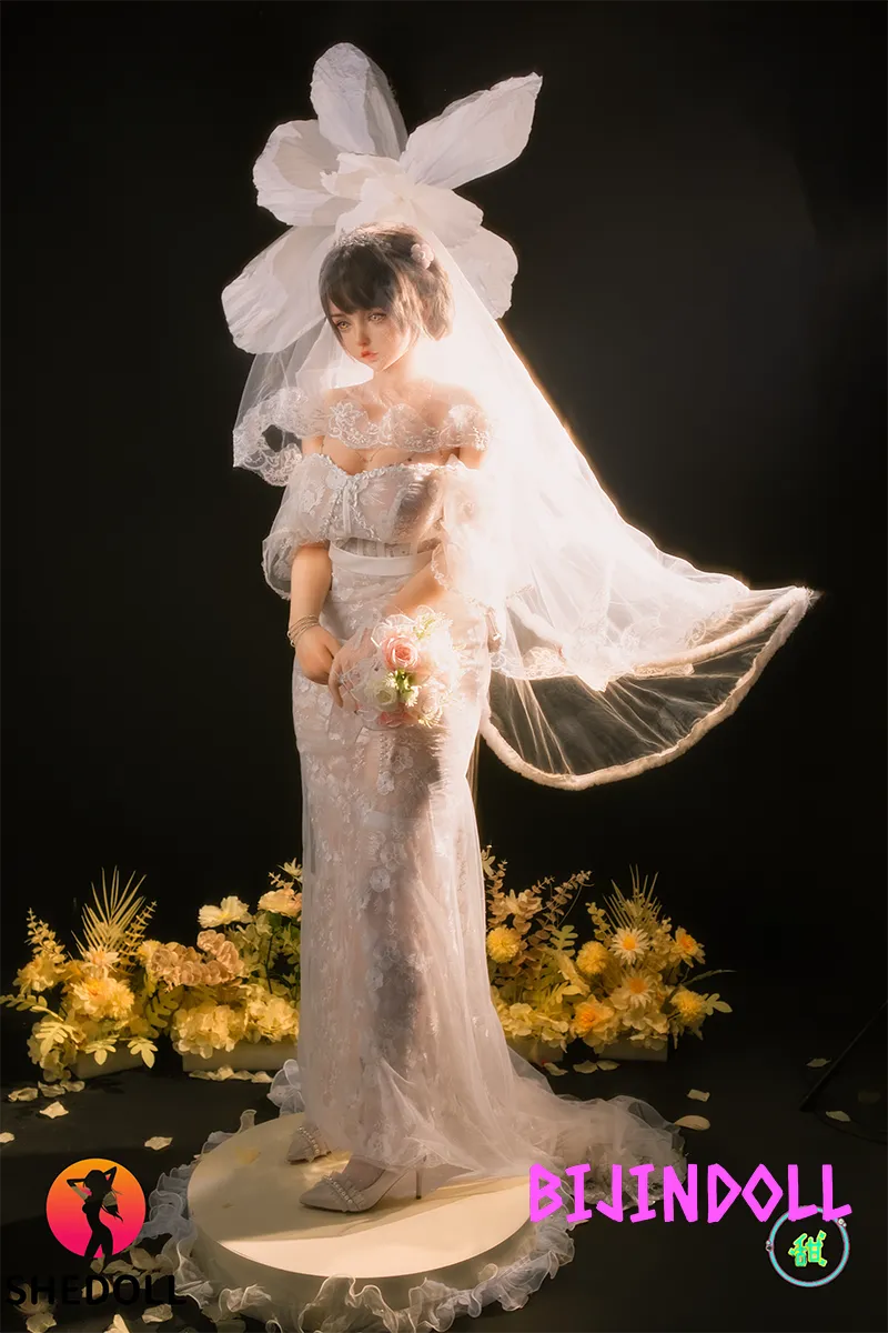 SHEDOLL 156cm E-cup Silicone Sex Doll Duoduo Wedding Dress