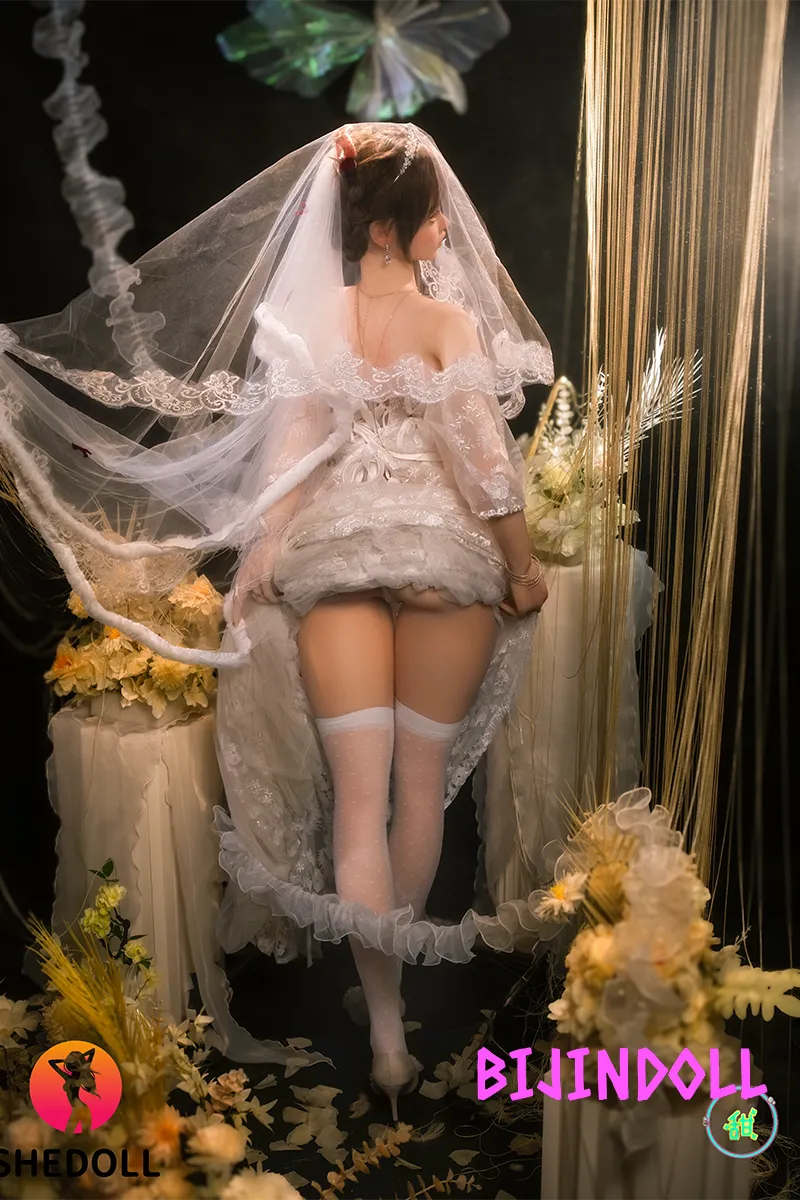 SHEDOLL 156cm E-cup Silicone Sex Doll Duoduo Wedding Dress