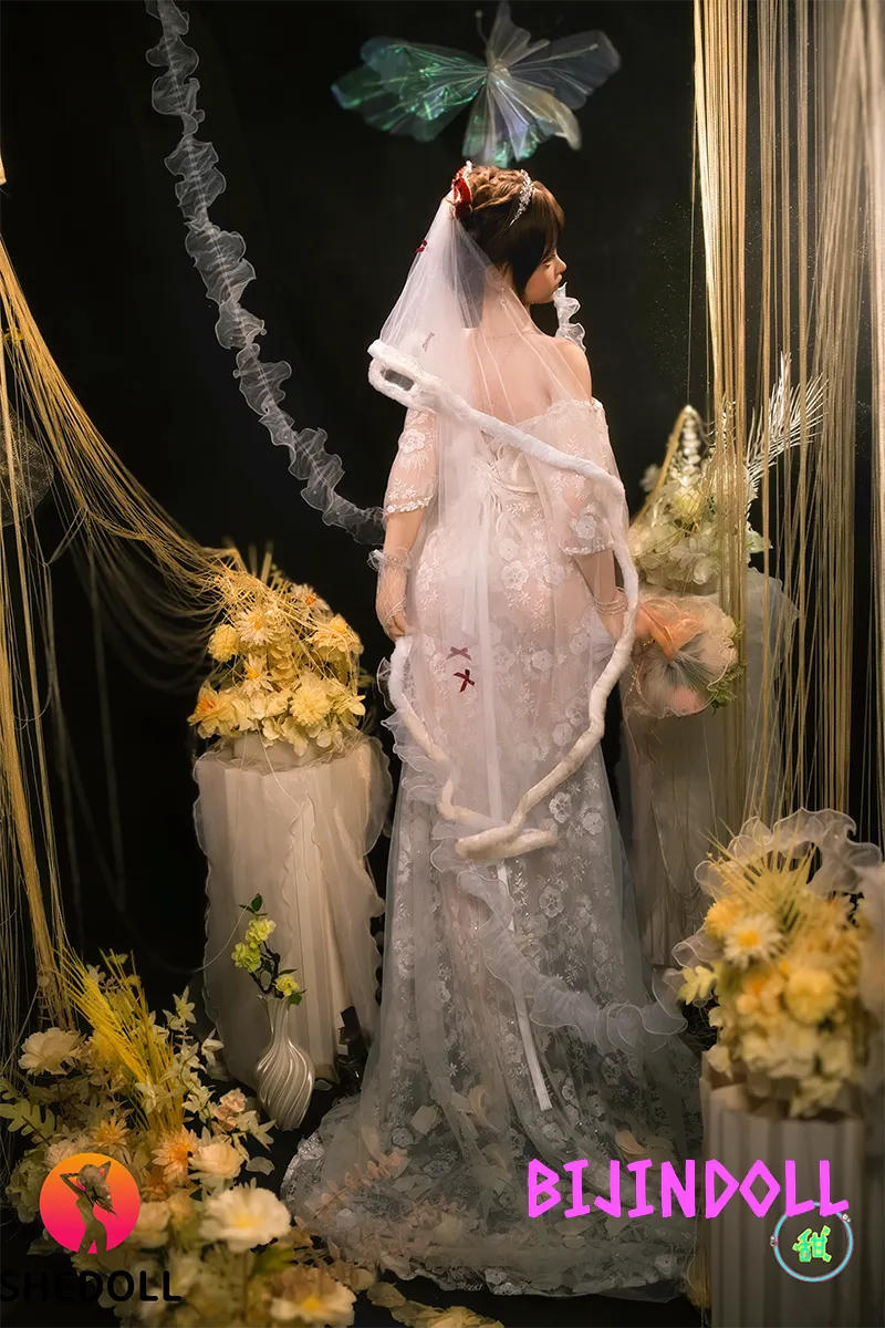 SHEDOLL 156cm E-cup Silicone Sex Doll Duoduo Wedding Dress