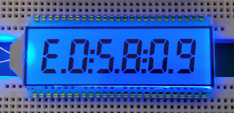 50PIN TN Positive 6-Digits Segment LCD Panel White/Yellow Green/Blue LED Backlight 5V