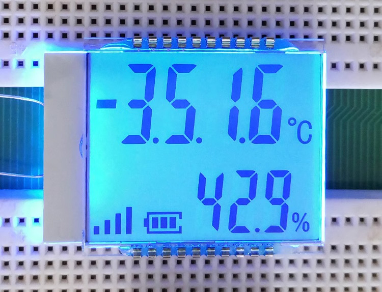 20PIN TN Positive 7-Digits Segment LCD Panel Temperature Humidity LCD Screen
