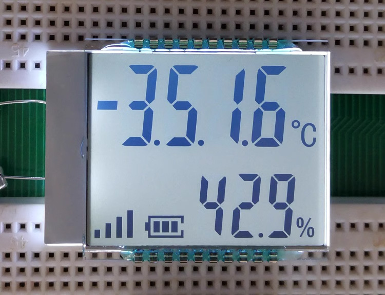 20PIN TN Positive 7-Digits Segment LCD Panel Temperature Humidity LCD Screen
