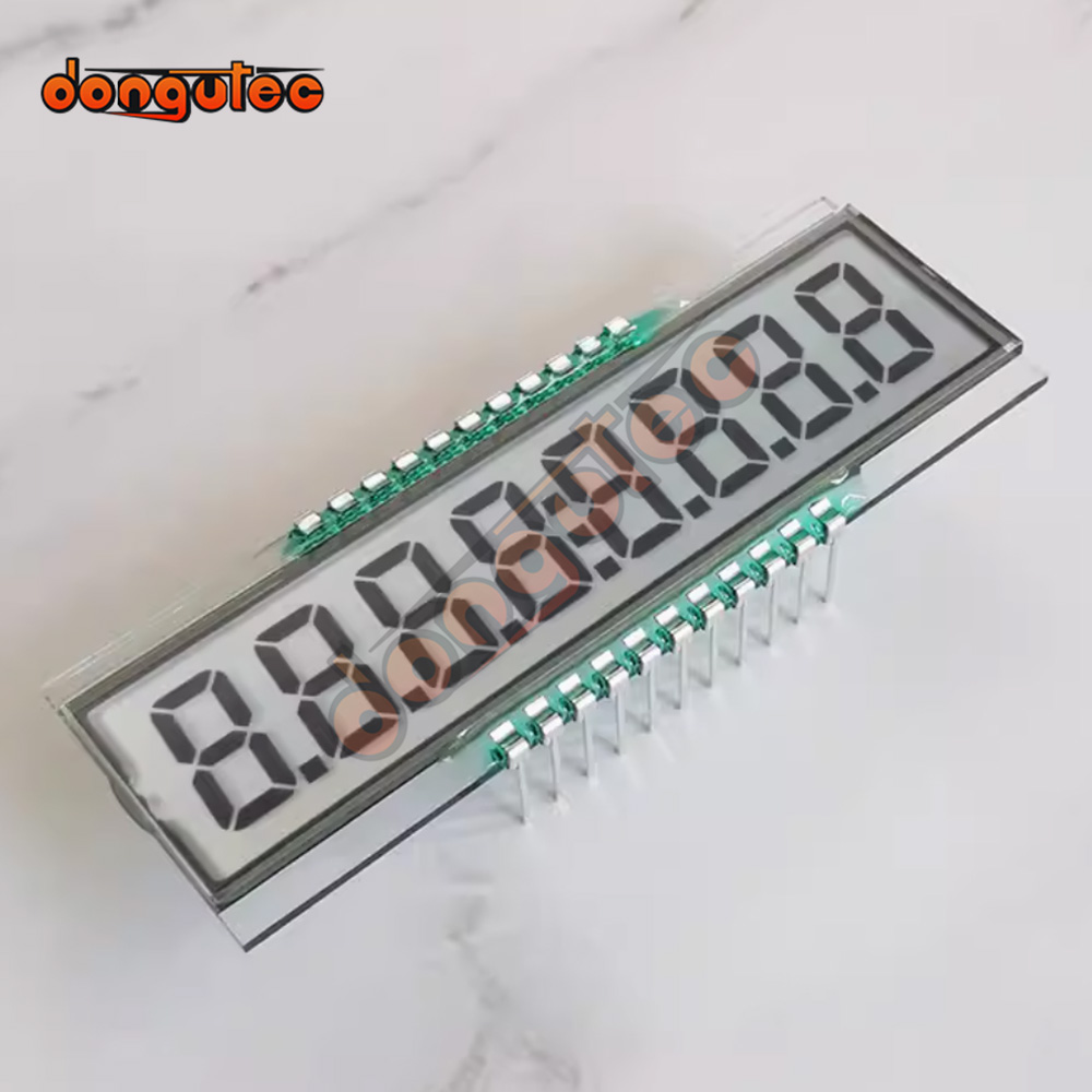 22PIN TN Positive 8-Digits Segment LCD Panel Dynamic Drive 3.3V