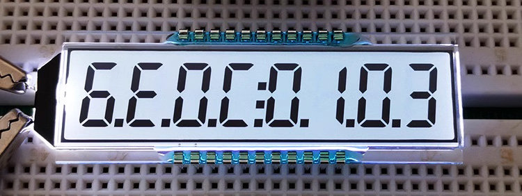 22PIN TN Positive 8-Digits Segment LCD Panel Dynamic Drive 3.3V