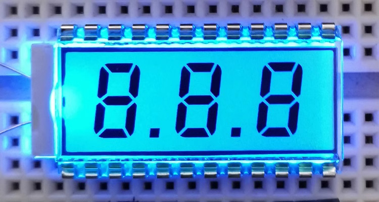 24PIN TN Positive 3-Digits Segment LCD Panel Screen  Ultra-Wide Temperature HT1621