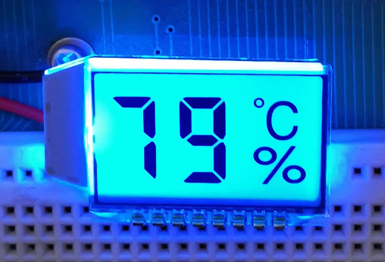 8PIN TN Positive 2-Digits Segment LCD Panel Digital Tube Temperature Humidity LCD Screen HT1621