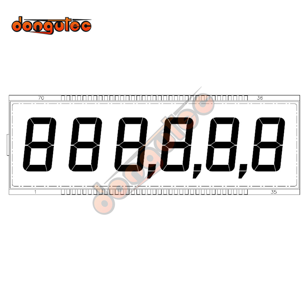 Gilbarco Q12444-04 LCD Advantage Encore 500 MONEY OR VOLUME 70PIN TN Positive 6-Digits Segment LCD