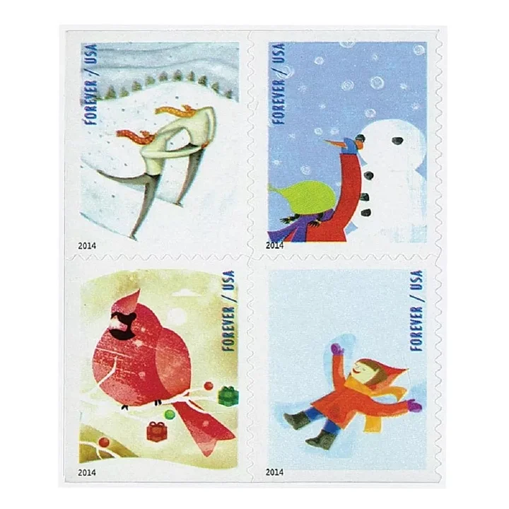 🎁[US Free Shipping]2014 Winter Fun - Holiday Greetings - 100pcs