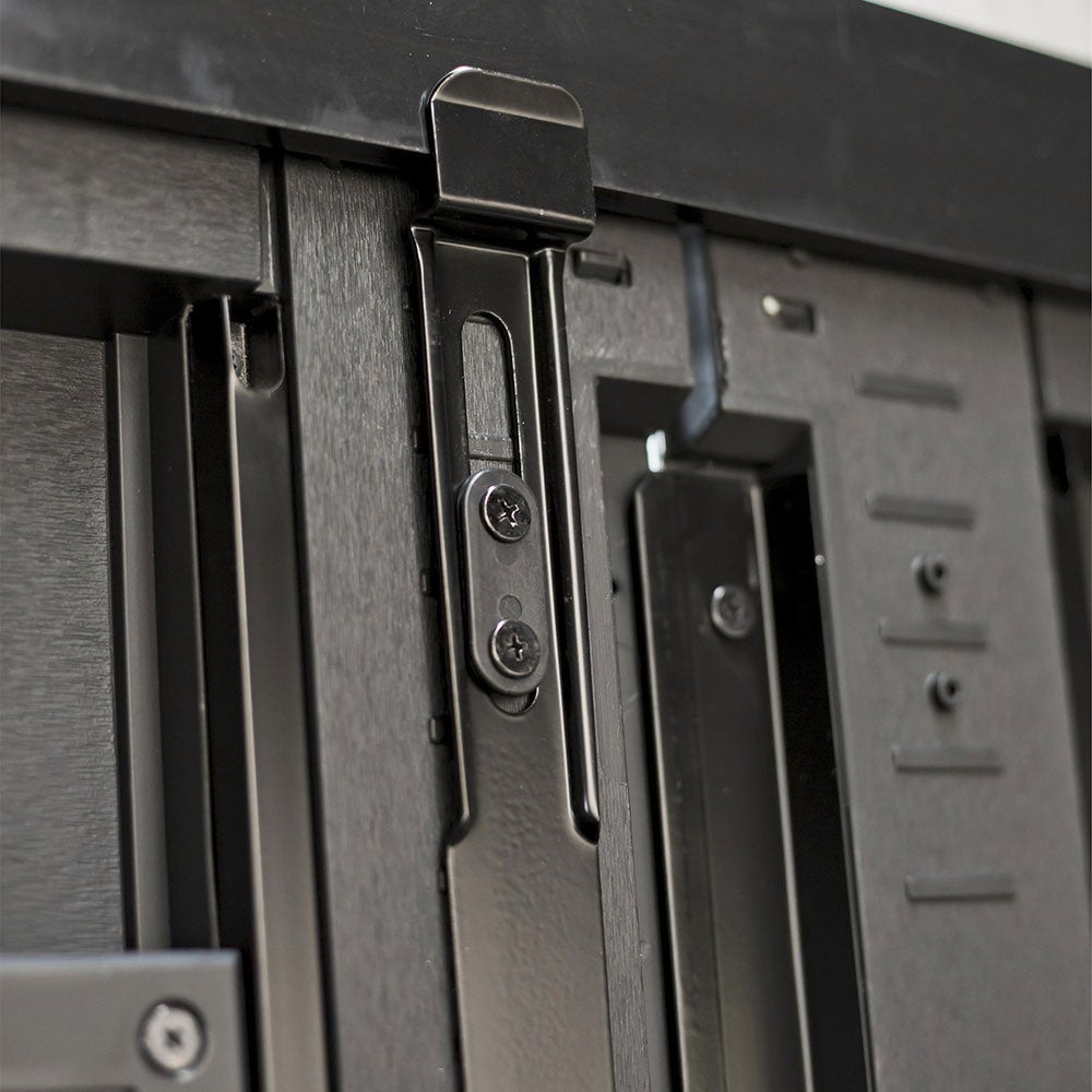 Keter Artisan 8x5 ft. All Weather Storage Shed with Clear Windows and Base, Double Doors, Grey