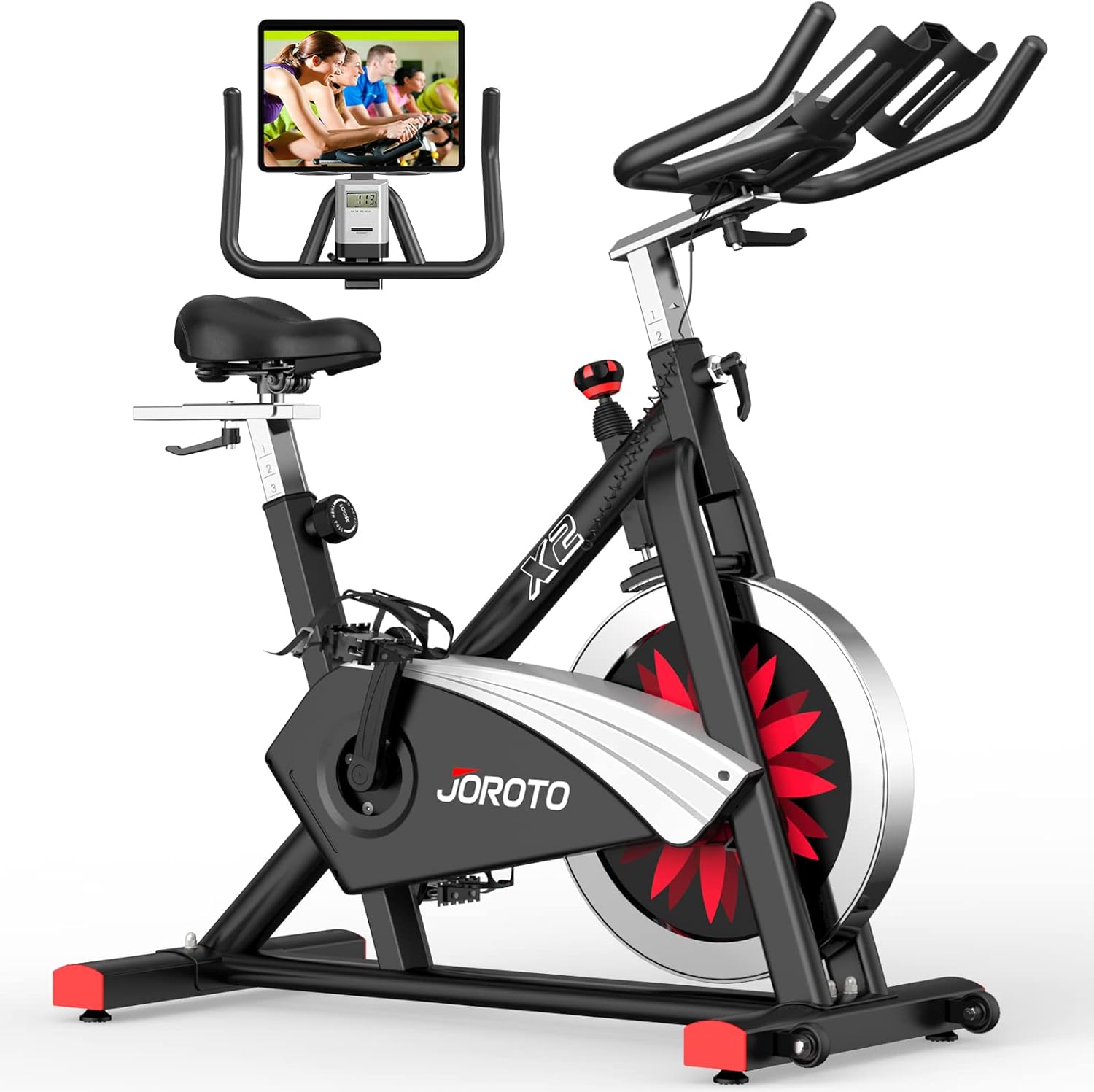 JOROTO X2 Exercise Bike for Home Use | X2PRO Bluetooth Magnetic Belt Drive Indoor Cycling Bike with 16KG Flywheel